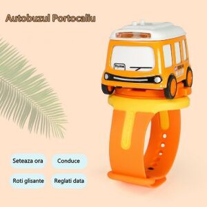 Játékkészlet gyerekeknek, Flippy, zöld és narancssárga óraautó