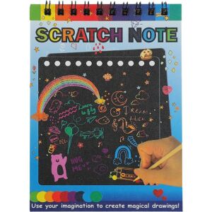 Бележник със скреч карти KeepHome, DIY Magic Scratch, 12 листа, дъга, дървен молив, черен картон, 14 х 10 см, син 113889983