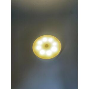 Lampă de noapte LED Flippy cu senzor de mișcare, albă, rotundă, 8,5 x 2,3 cm - Lampi de veghe si proiectoare