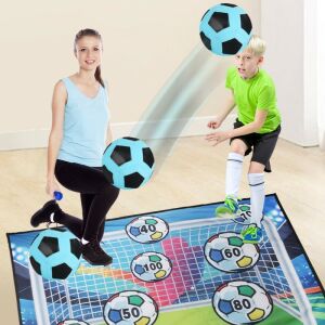 Деца играят Flippy футболна игра, забавление на закрито за деца - Футболна и хандбална врата