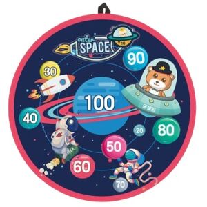 Tablă de joc Flippy Darts, temă spațială, pliabilă, 36,5 cm, albastru - Jucarii pentru activitati in aer liber