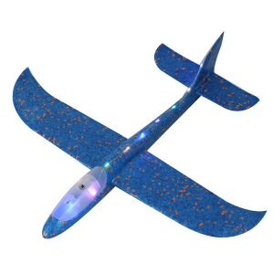 Самолет Flippy Glider, син с оранжеви точки, с лампички, 48см - Flippy