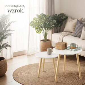 Zestaw 2 stolików bocznych Skaland z drewnianymi nogami w stylu skandynawskim 113959486 - Stół dla palących