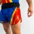 Fitskin Mania kickbox nadrág, közeli kép, kék, piros, sárga, multicolor