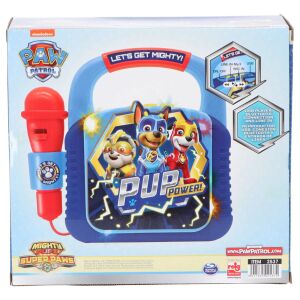 Bluetooth Karaoke stroj Paw Patrol Mighty Pups Super Paws s mikrofónom - prenosný karaoke prehrávač pre deti - Paw Patrol