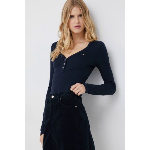 Tommy Hilfiger, Slim fit modális keverék blúz, sötétkék, S 113896475