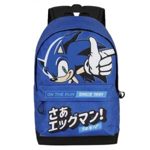 Modrý batoh Sonic The Hedgehog On The Run s ikonickou pózou Sonica a nápisom 'On The Run Since 1991' - Sonic
