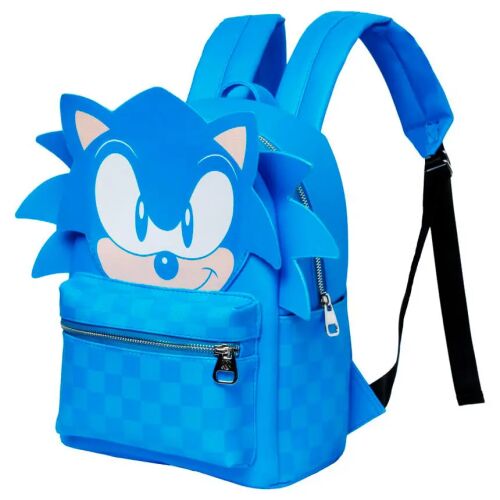 Schräge Ansicht des blauen Sonic Speed Rucksacks für Kinder