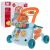 Miaute Multifunktions-Laufwagen, blauer und orangefarbener Baby-Gehwagen mit interaktivem Panel, Spielbällen und einem Löwen-Design