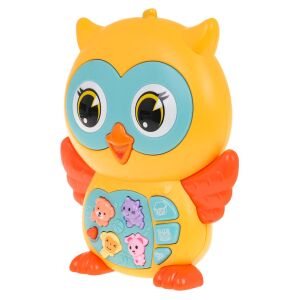 Prim-plan cu o jucărie interactivă bufniță pentru sugari - Ramiz Jocuri interactive pentru copii