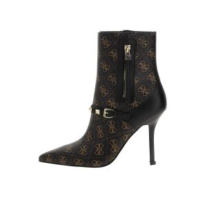 Guess Damen-Stiefeletten mit spitzer Zehe und Monogramm, Modell FL8AY3, dunkelbraun und schwarz, Größe 38 EU - Schuhe für Damen