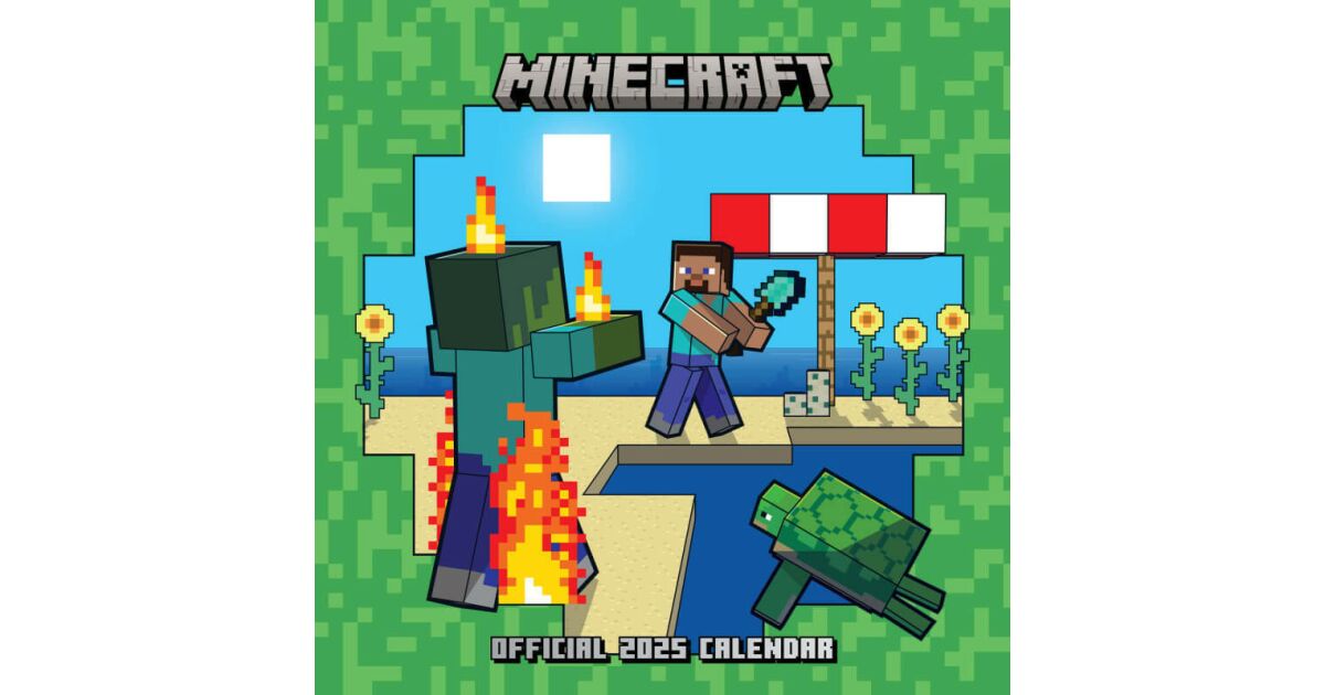 Minecraft falinaptár, 30x30cm, 2025 Pepita.hu