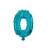 Blue number 0 foil balloon, 32 cm
