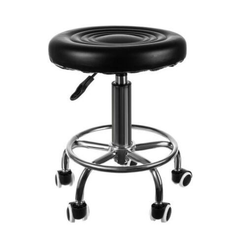 Fekete forgózsámoly állítható magassággal és kerekekkel