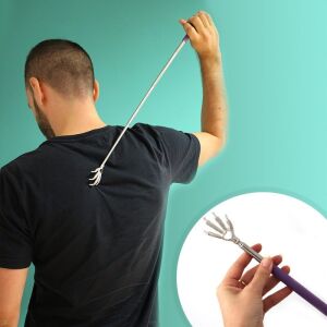 Teleszkópos, rozsdamentes acél hátvakaró ergonomikus kialakítással 113913978 - Vicces ajándék