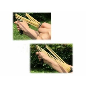 Tripla csőgumis, extra erős csúzli fa hatású markolattal, precíz célzáshoz és szabadidős lövészethez 113914589 - Vadászat