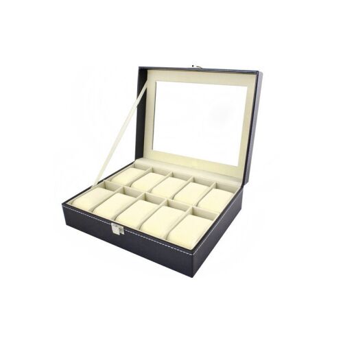 10 rekeszes karóra tároló doboz - óratartó szekrény rekeszekkel 113919040