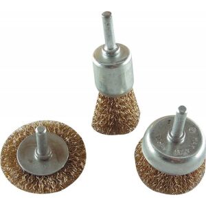 EXTOL CRAFT Drahtbürsten-Set; 6mm Schaft, für Bohrmaschine, max. 4500 U/min 113919801 - Extol