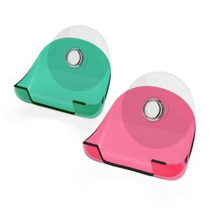 Kwmobile Suport autoadeziv pentru lame de ras, roz și verde, plastic - Accesorii baie