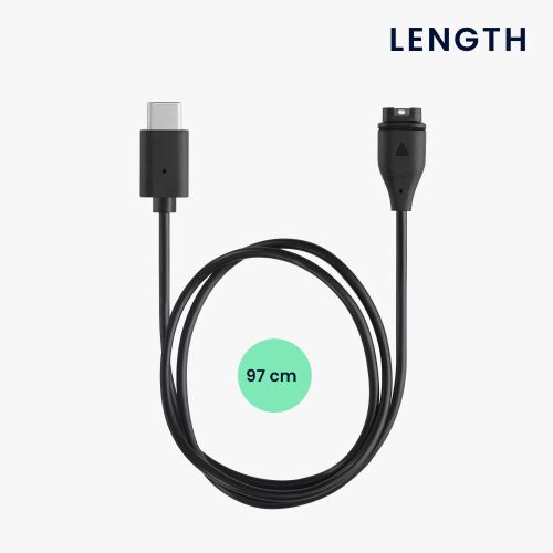 Kabel ładujący Kwmobile do smartwatchy Garmin Instinct 2 Solar i Instinct 2, czarny, długość 97 cm