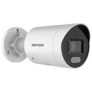 Hikvision ColorVu IP kamera, fehér, 4MP, 40m IR, 40m fehér fény, microSD kártyanyílás, hangszóró, mikrofon, 4mm-es objektív, PoE - Hikvision Biztonsági kamera