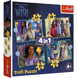 Trefl Disney Wish 4 w 1 Puzzle Box z postaciami z filmu - Puzzle i układanki