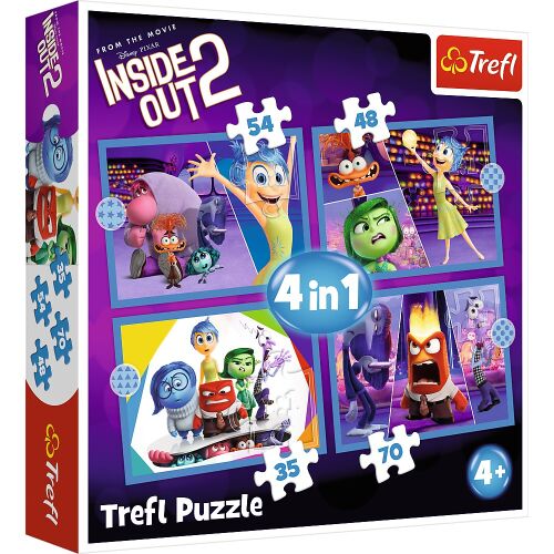 Cutie puzzle Trefl Inside Out 2 4 in 1, cu personaje din film