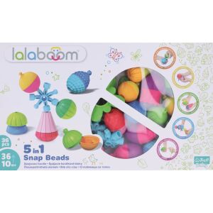 Lalaboom 5 în 1 Snap Beads, 36 bucăți, jucărie de dezvoltare pentru bebeluși, mărgele colorate, stivuibile și conectabile, joacă senzorială - OEM Jocuri si jucării educative