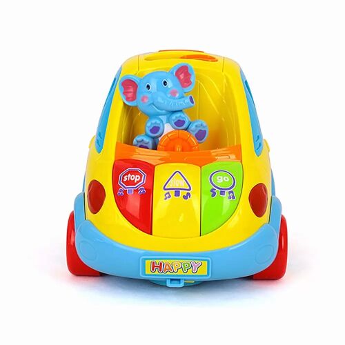 Happy Smart Bus játék autó állat formákkal, fényekkel és hangokkal babáknak, 18 hónapos kortól - Autó és jármű