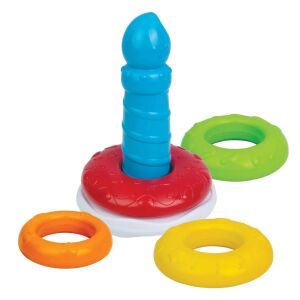 Torony színes körökkel gyerekeknek torta formájában