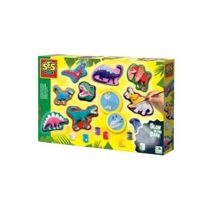 Sada na odlievanie a maľovanie SES Creative Dino Fantasy, obsahuje formy, farby a svietiaci prášok - SES Creative