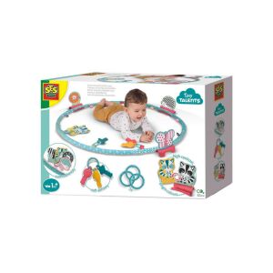 SES Tiny Talents Sense Around Pierścień Aktywności, mata do zabawy dla niemowląt z kolorowymi zwierzętami i fakturami, idealna do ćwiczeń na brzuchu i rozwoju sensorycznego - Siłownia dla niemowląt i mata do zabawy