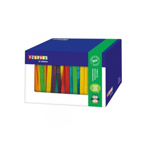 Playbox: Fa színes spatula szett dobozban 1000db-os