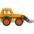Small Foot narancssárga fa homlokrakodó játék teherautó, oldalnézet