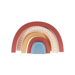 Fából készült építőkockák, szivárvány, 5 darab.