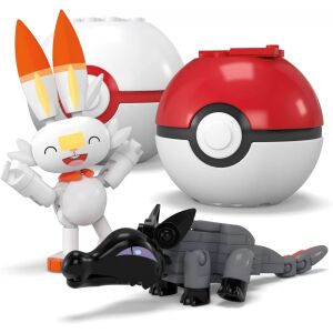 Mega Construx Pokémon Tűz Csapat Építőkészlet Charmander, Scorbunny és Salandit figurákkal. - Mattel