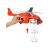 Matchbox Action Drivers Mentő Helikopter játék, narancssárga helikopter kis autóval belül, nyitható oldalsó ajtó, forgó pengék