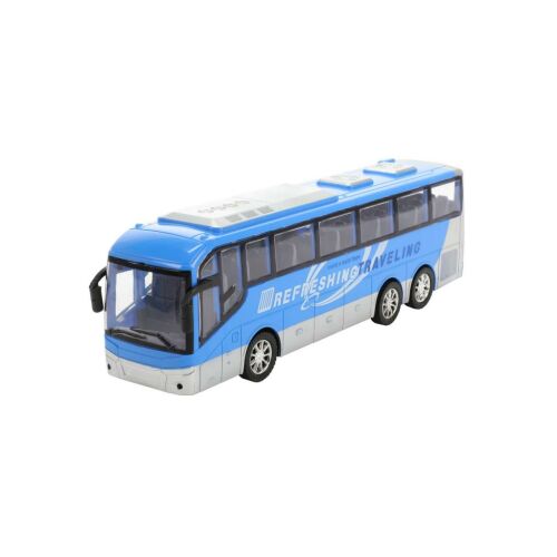 Kék játék busz, Cars&Trucks City, 32cm, súrlódásos - Autó és jármű