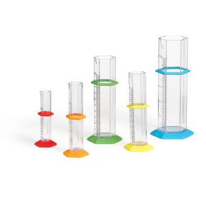 Set de cilindri gradați Hand2Mind Starter Science, 5 piese, cilindri gradați pentru copii, experimente științifice, învățare STEM - Jocuri stiintifice si exploratori