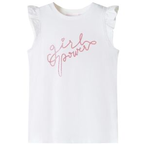 vidaXL Ekrü színű fodros ujjú gyerekpóló 140 113930073 - Gyerek blúz, ing