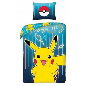 Pokémon Pikachu Bettwäsche-Set, 140x200cm Bettbezug und 70x90cm Kissenbezug - Bettwäsche