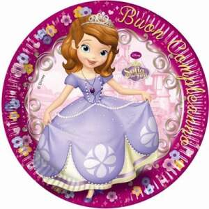 Papierové taniere Disney Sofia the First Šťastné narodeniny, 8 ks, 23 cm - Párty potreby