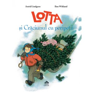 Lotta и коледните приключения от Астрид Линдгрен, илюстрирани от Илон Уикланд, корица на детска книга - Книга