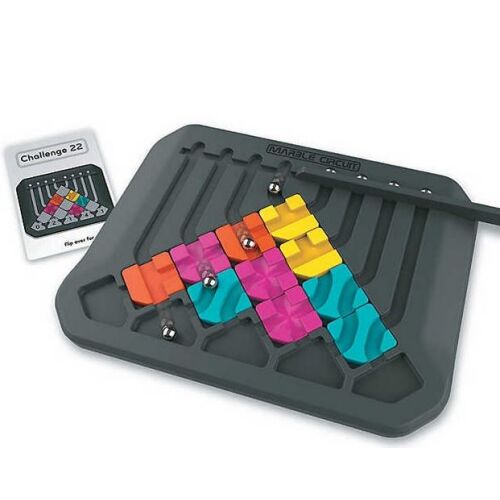 Joc logic MindWare Marble Circuit, pistă de bile, colorat, 64 provocări, puzzle, tablă de joc, piese, bile