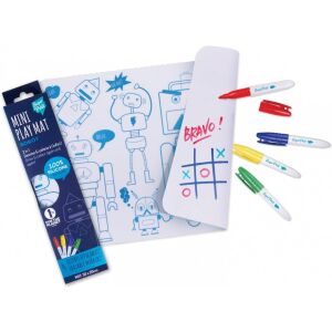 Super Petit MINI Saltea de Joacă Robot - Tablă de desen din silicon cu două fețe cu 4 markere lavabile, perfectă pentru copiii în mișcare - Nonbrand Jocuri si jucarii creative