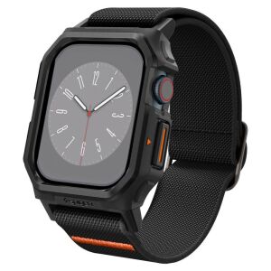 Apple Watch 10 tok 46mm + szíj - Spigen Lite Fit "Pro" - matt fekete