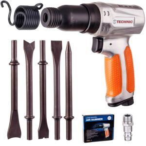 Pneumatické rázové kladivo + 5x ostrie sekáča sekáč okrúhla svorka AT-2080NR 113957382 - Technic