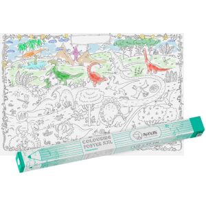 Monumi XXL omaľovánka s dinosaurami, 120x80 cm, čiastočne vyfarbená s obalom - Brožúry s aktivitami, maľovánky