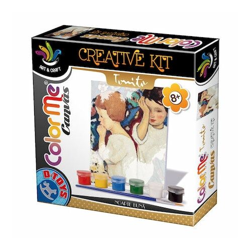 Kreatywny zestaw ColorMe Canvas Tone firmy D-Toys, malowanie według liczb dla dzieci, dwie dziewczyny malujące, 8+ lat