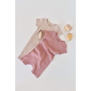 2 organikus és modális pamut rövid ujjú overallból álló készlet - rózsaszín / pirosító BabyCosy (méret: 12-18 hónap) 113958739 - BabyCosy